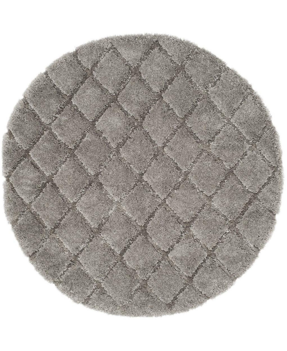 Safavieh Adriana Shag Light Gray 6'7in x 6'7in Round Area Rug - Light Gray