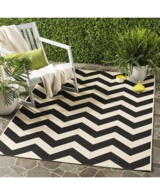 Courtyard CY6244 Black and Beige 5'3" x 7'7" Sisal Weave Outdoor Area Rug