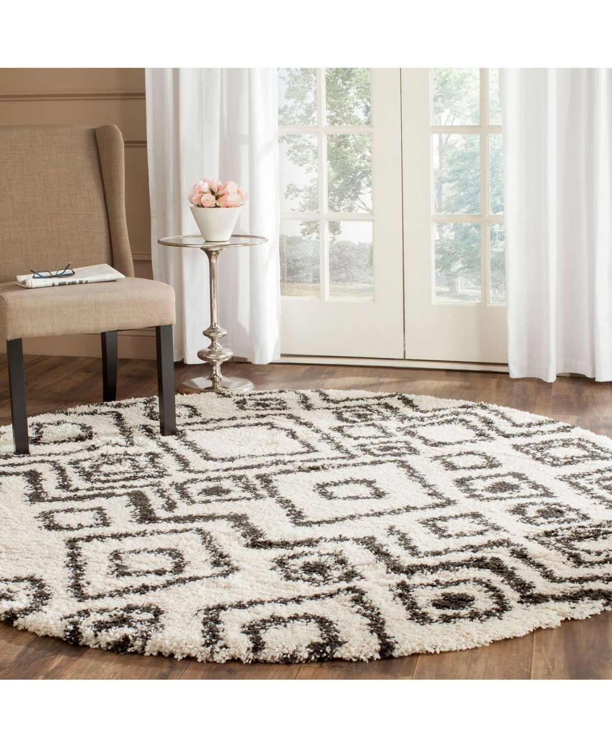 Safavieh Belize SGB488and Charcoal x Area Rug - Ivory