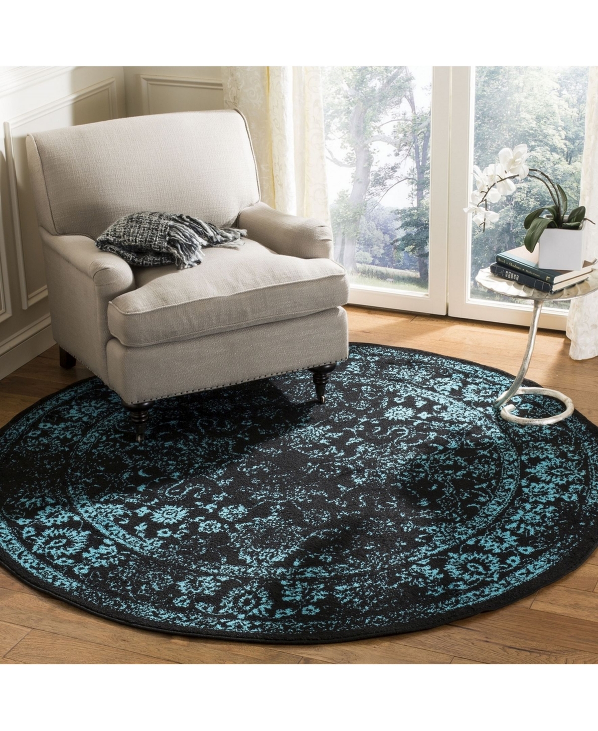 Safavieh Adirondack 109and Teal x Area Rug - Black