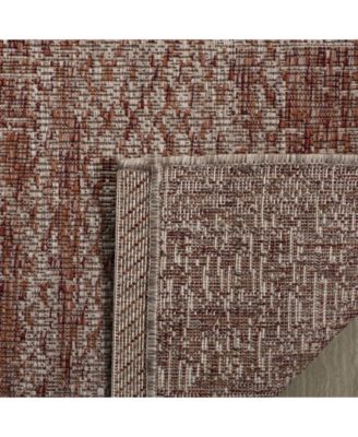 Courtyard CY8736 Light Beige and Terracotta 5'3" x 7'7" Sisal Weave Outdoor Area Rug