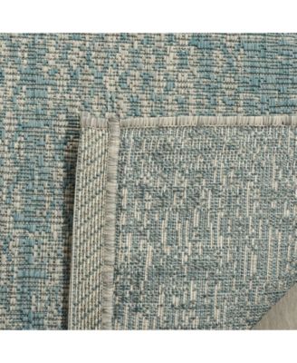 Courtyard CY8736 Light Gray and Aqua 5'3" x 7'7" Sisal Weave Outdoor Area Rug