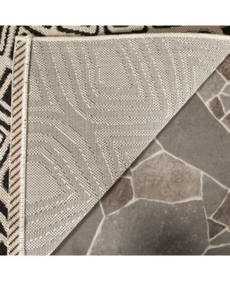 Courtyard CY6616 Black and Beige 5'3" x 7'7" Sisal Weave Outdoor Area Rug