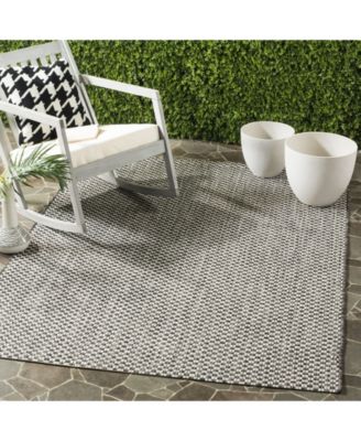 Courtyard CY8653 Black and Light Gray 5'3" x 7'7" Sisal Weave Outdoor Area Rug
