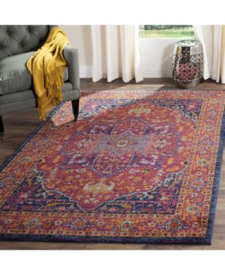 Evoke EVK275 Fuchsia and Orange 5'1" x 7'6" Area Rug