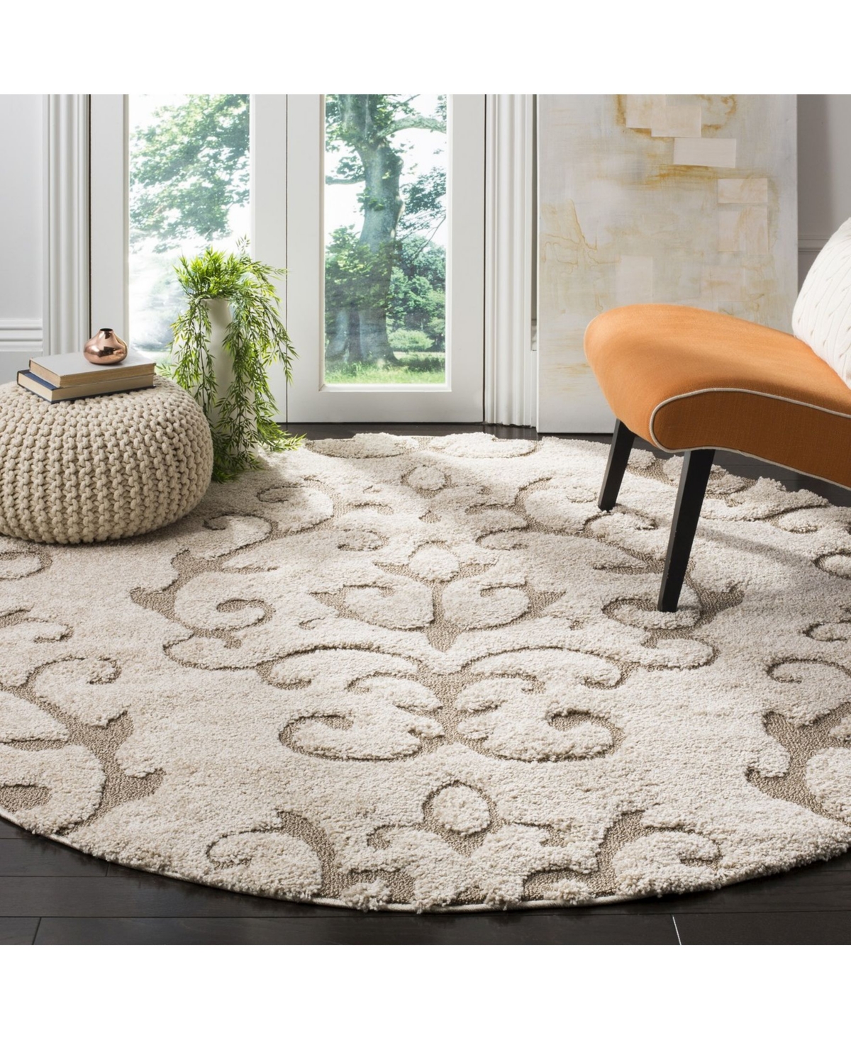 Safavieh Florida Shag SG470 x Area Rug -Creme