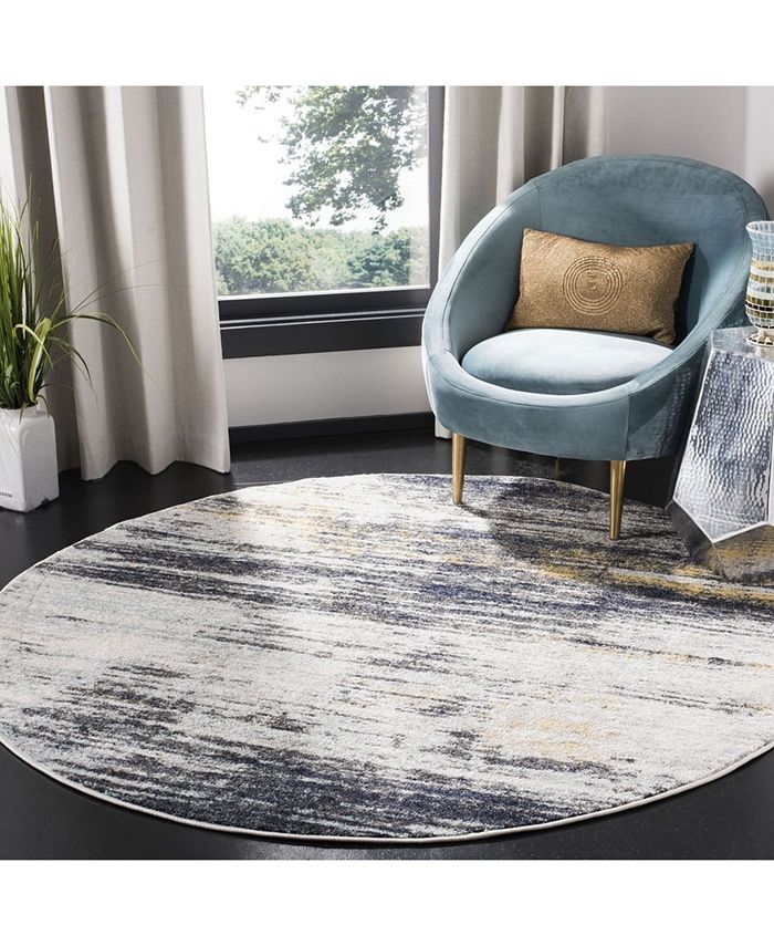 Safavieh Adirondack Light Gray and Black 6' x 6' Round Area Rug Macy's