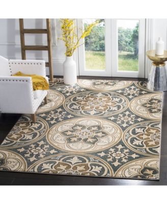 Lyndhurst LNH341 Slate Blue and Beige 5'3" x 7'6" Area Rug