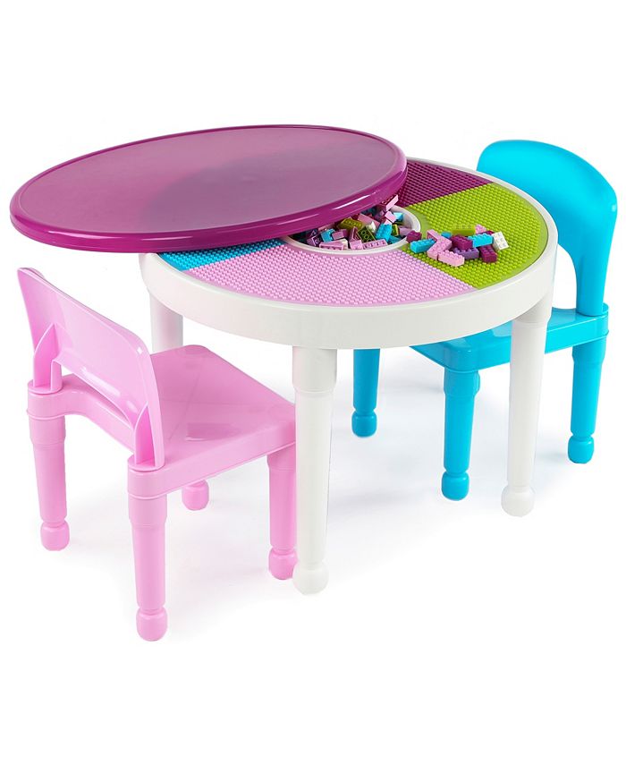 Humble Bee Kids Round Lego compatible Table and 2 Chairs Set Macy s