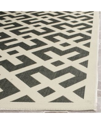 Courtyard CY6915 Black and Beige 5'3" x 7'7" Sisal Weave Outdoor Area Rug