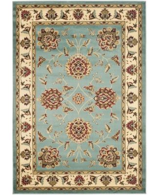 Lyndhurst LNH555 Blue and Ivory 5'3" x 7'6" Area Rug