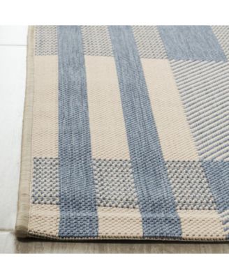 Courtyard CY6201 Beige and Blue 5'3" x 7'7" Outdoor Area Rug
