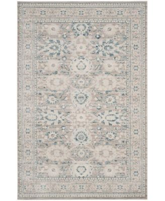 Archive Gray and Blue 5'1" x 7'6" Area Rug