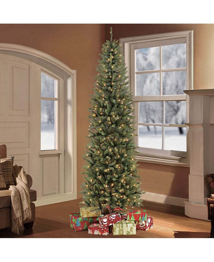 Puleo International 9 ft. Prelit Franklin Fir Pencil Artificial Christmas Tree 550 UL listed