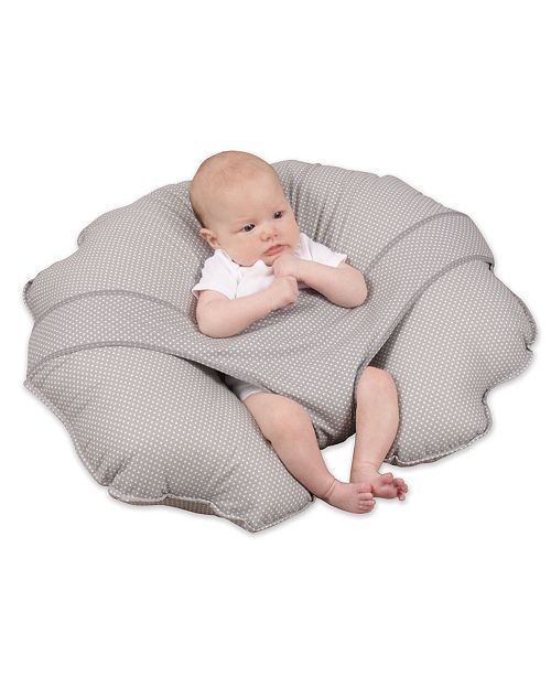 Leachco Cuddle U Original Nursing Pillow And More Gray Pin Dot