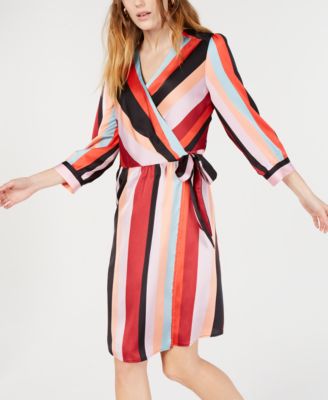 Bar III Striped Wrap Dress, Created for Macy's