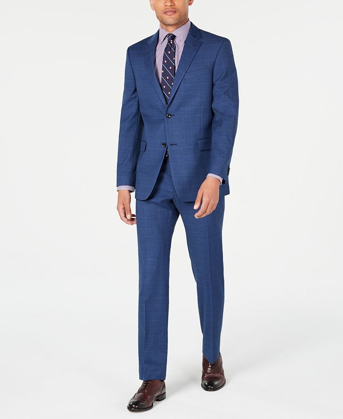 Tommy Hilfiger Men's Modern-Fit THFlex Stretch Glen Plaid Suit Macy's