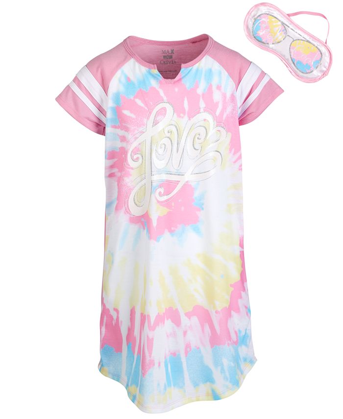 Max Olivia Little Big Girls Graphic Print Raglan Nightgown Gray Gray Size S66x main image 0