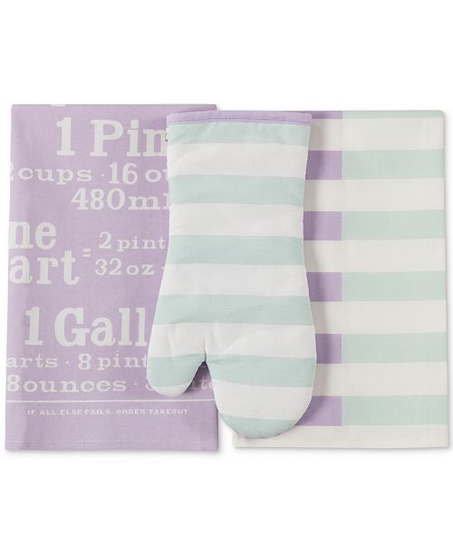 Kate Spade New York Springtime Kitchen Towels Oven Mitt 3 Pc
