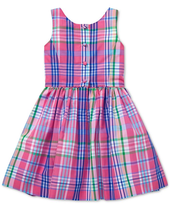 Polo Ralph Lauren Little Girls Plaid Fit & Flare Dress, Created for ...