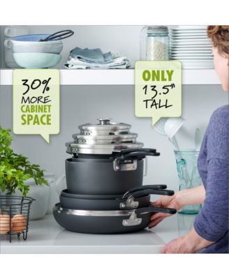 Levels 11-Pc. Stackable Ceramic Nonstick Cookware Set