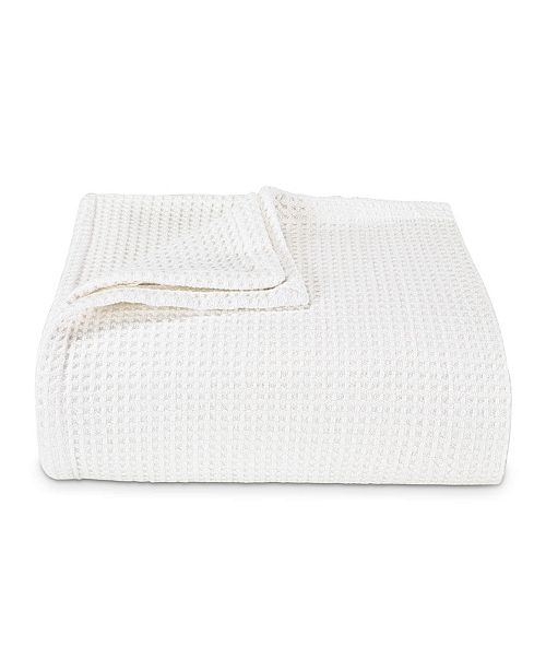 Vera Wang Waffleweave White Blanket, King & Reviews Blankets & Throws