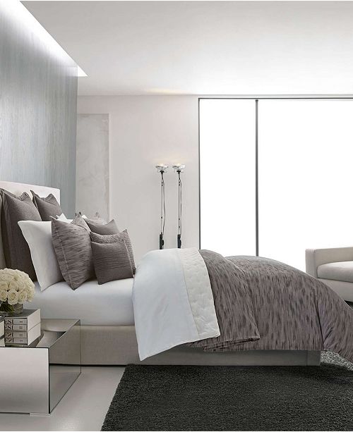 Vera Wang Burnished Quartz Dark Grey Comforter Set Queen