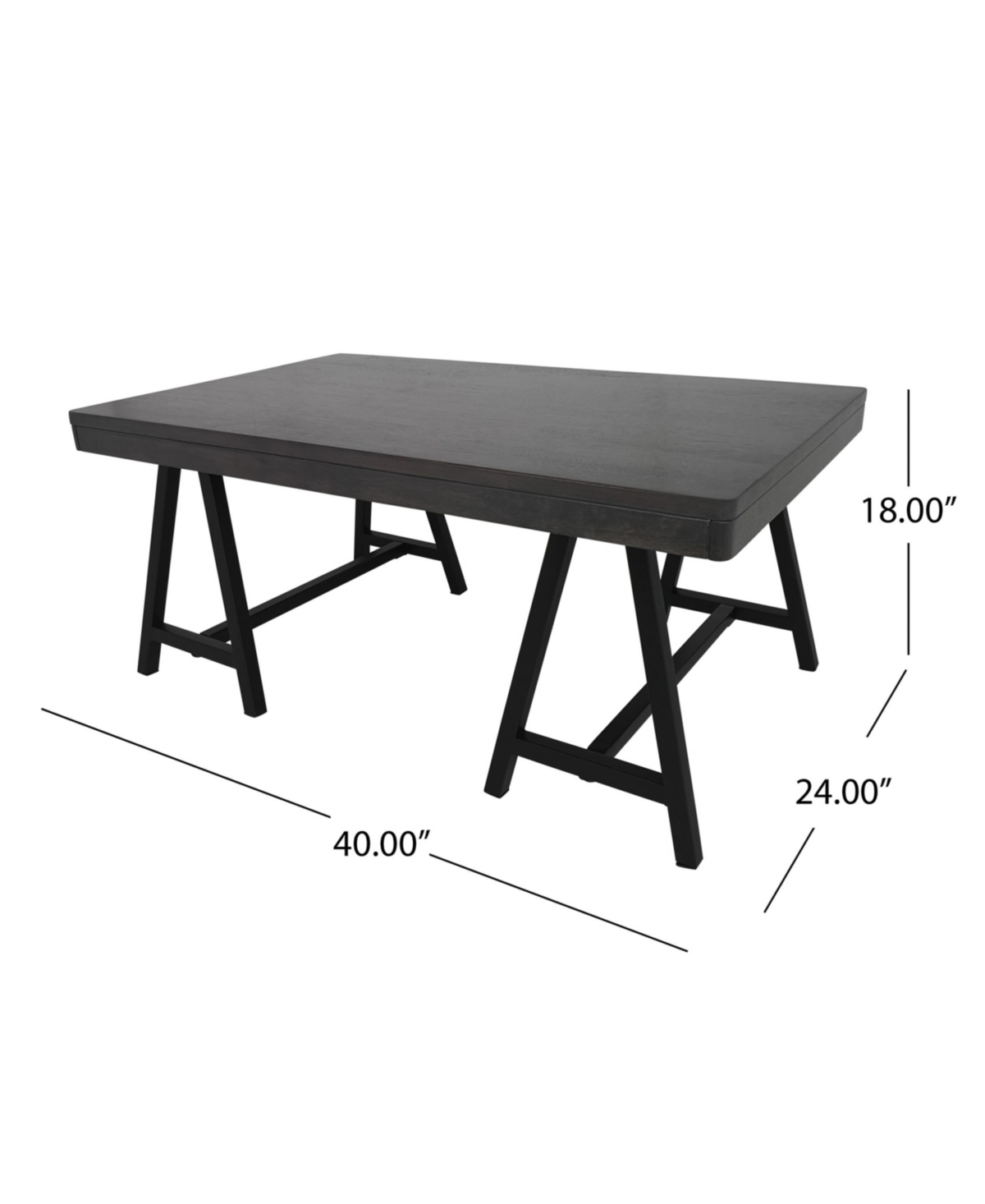 Noble House Hunter Rubberwood Farmhouse Coffee Table In Grey