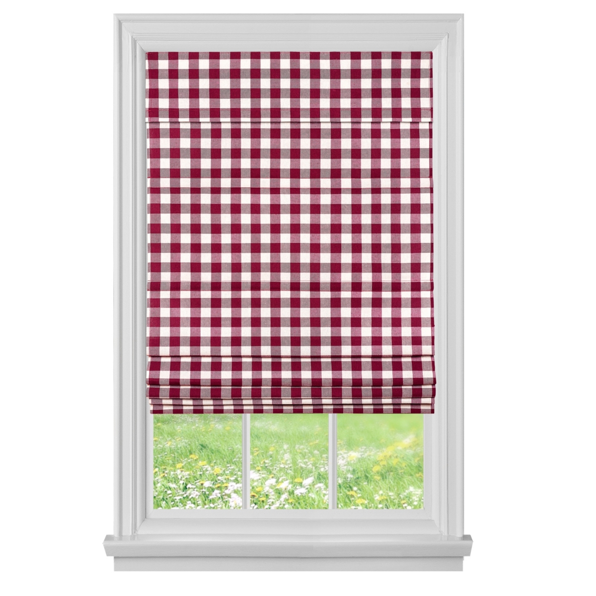 Achim Buffalo Check Cordless Roman Window Shade, 30