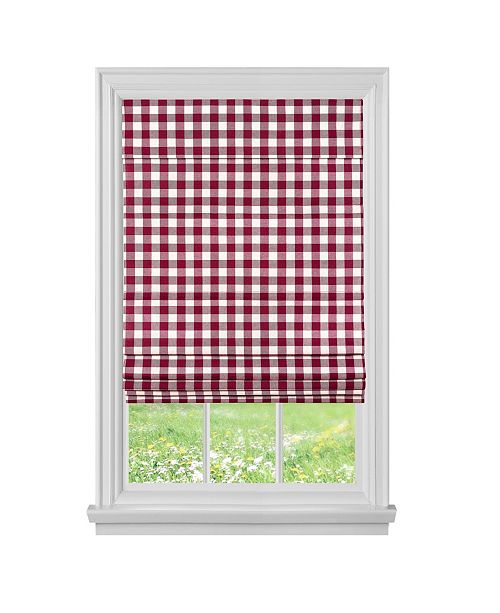 Achim Cordless Buffalo Check Roman Window Shade 36X64 & Reviews Macy's
