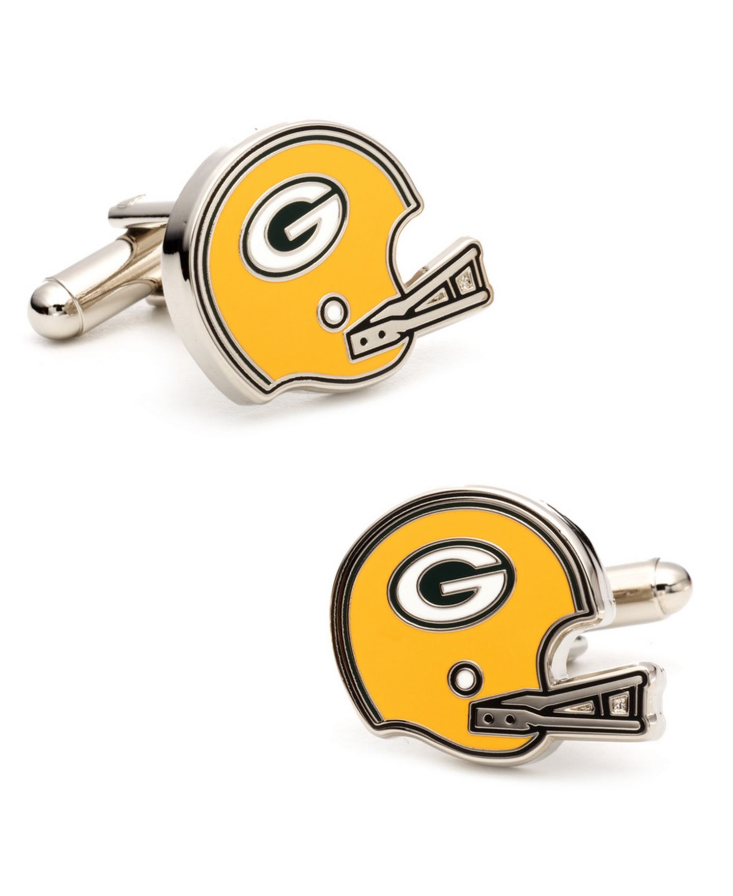 Мужские запонки Cufflinks Inc. Retro Bay Packers Helmet Cufflinks — фото 1