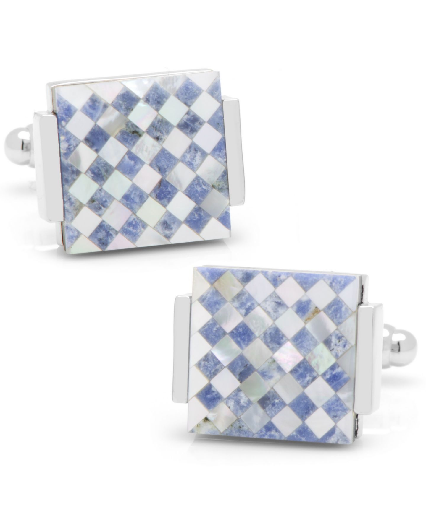 Мужские запонки Cufflinks Inc. Floating Mother of Pearl Checkered Cufflinks — фото 1