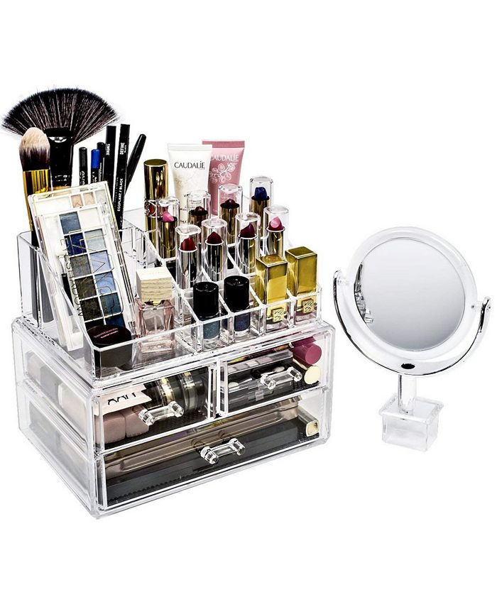 Sorbus Cosmetic Makeup and Jewelry Storage Case Display With Mirror