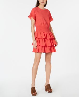 michael kors tiered ruffle dress