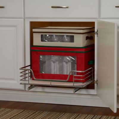 Design Trend 20" Extended Depth 1-Tier Single Sliding Under Cabinet Shelf 