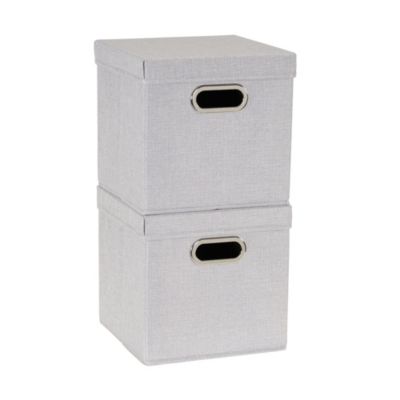 Household Essentials - 2-Pc. Silver Storage Box Set