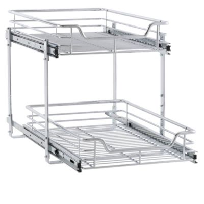 Glidez Dual Slide 2-Tier Sliding Cabinet Organizer