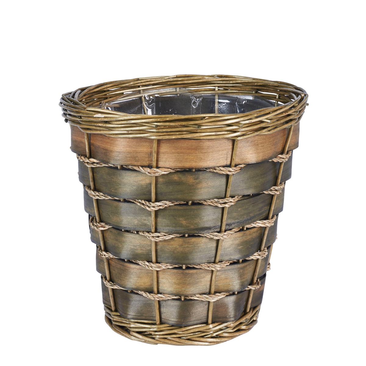 Small Haven Willow and Poplar Waste Basket - Green