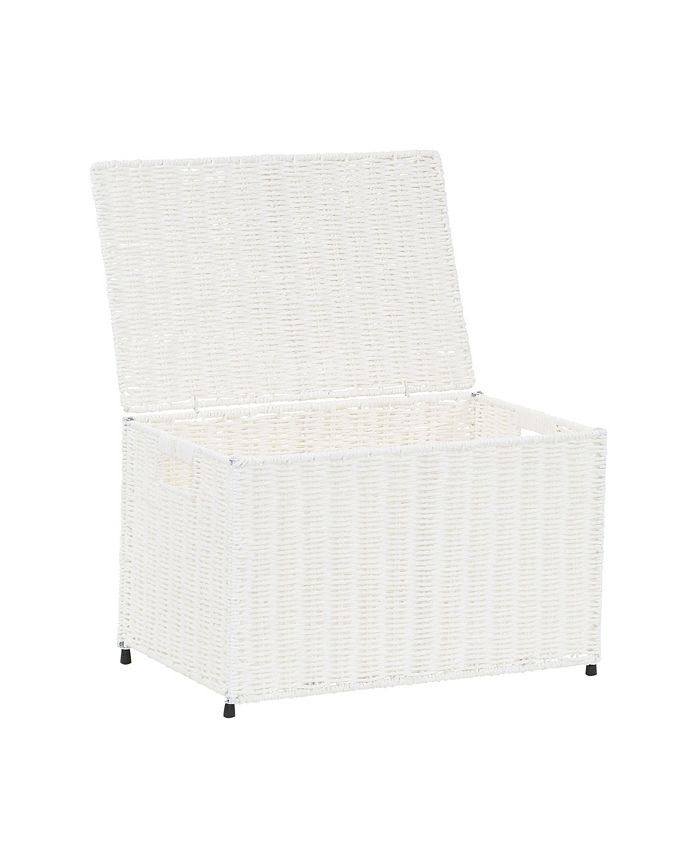 Household Essentials Small Wicker storage Chest, White Macy's