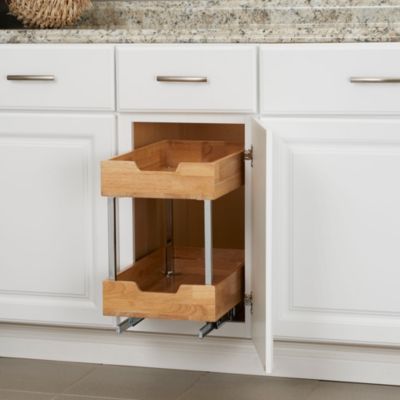 Glidez Wood 11.5" 2-Tier Sliding Cabinet Organizer