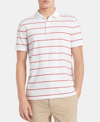 calvin klein men's liquid touch micro stripe polo shirt