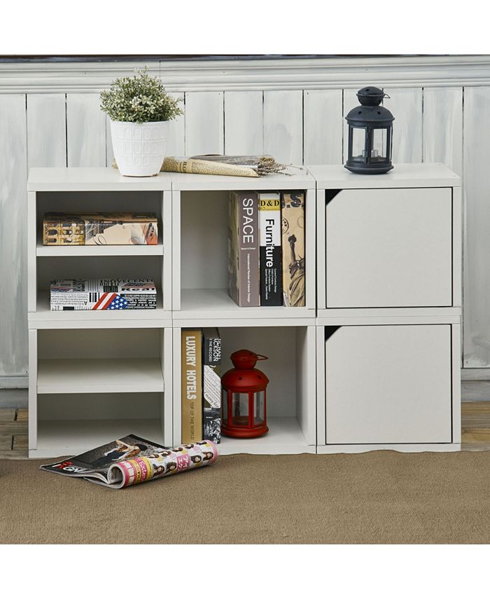 Way Basics Eco Stackable Connect Storage Cube with Shelf and Cubby ...