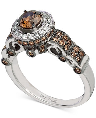 Le Vian Chocolatier® Diamond Halo Ring (1-1/4 ct. .) in 14k White Gold &  Reviews - Rings - Jewelry & Watches - Macy's