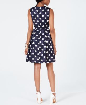 Vince Camuto Novelty Dot Fit & Flare Dress