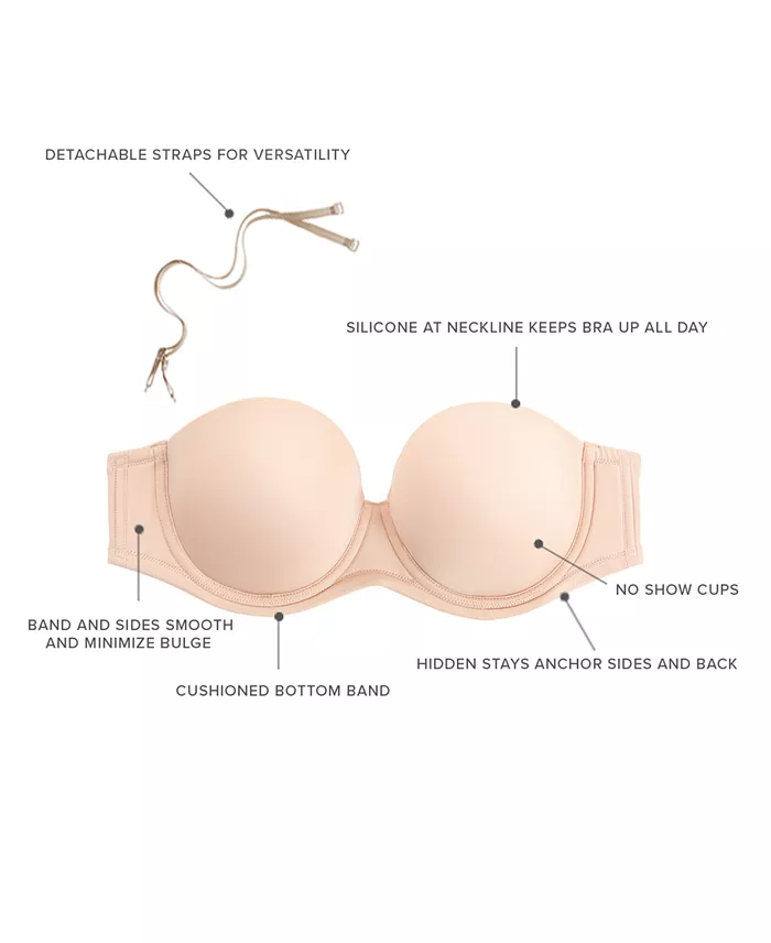 Red Carpet Full Figure Underwire Strapless Bra 854119, Up To I Cup - thumbnail 10