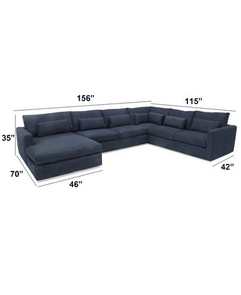 Hotel Collection - Canillo 4-Pc. Fabric Chaise Sectional Sofa