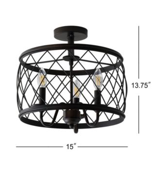 Eleanor 3-Light Metal LED Semi Flush Mount Ceiling Light