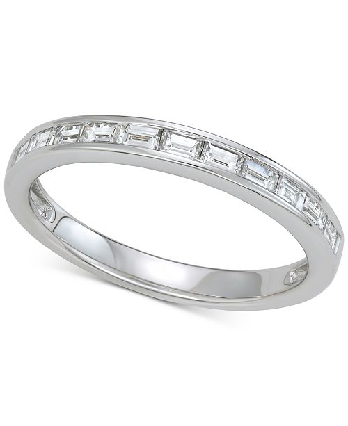 Macy S Diamond Wedding Band 1 2 Ct T W In 14k White Gold Reviews Rings Jewelry Watches Macy S