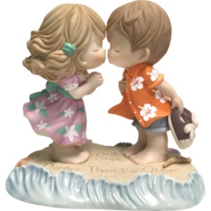 Shop Precious Moments Our Love Is Deeper Than The Ocean Bisque Porcelain Figurine In Navy