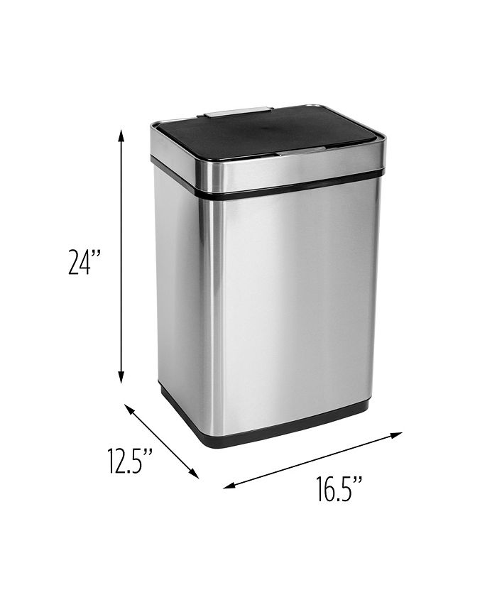 Honey Can Do 50L Stainless Steel Trash Can with Motion Sensor and Soft